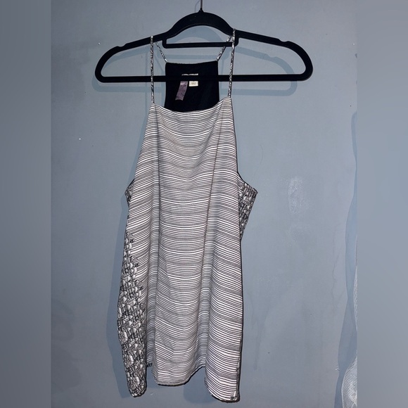 Alya Black and White Striped Tank Top - Picture 1 of 3